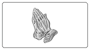 DSC700 516 SL WT Silver Praying Hands White Background